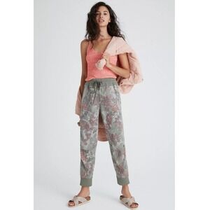 Anthropologie The Nomad Jogger Green Camo Floral Pants Chic Boho Pockets Large‎
